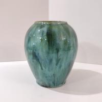 Vintage McCoy Green Onyx Ceramic Vase, 1930's Mccoy Pottery