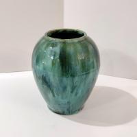 Vintage McCoy Green Onyx Ceramic Vase, 1930's Mccoy Pottery