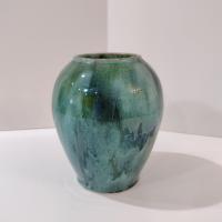 Vintage McCoy Green Onyx Ceramic Vase, 1930's Mccoy Pottery