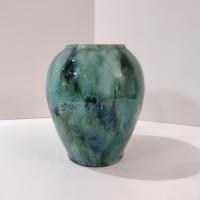 Vintage McCoy Green Onyx Ceramic Vase, 1930's Mccoy Pottery