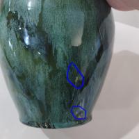 Vintage McCoy Green Onyx Ceramic Vase, 1930's Mccoy Pottery