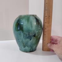 Vintage McCoy Green Onyx Ceramic Vase, 1930's Mccoy Pottery