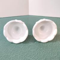 Vintage Colony Harvest Milk Glass Candlestick Holders, Set of Two