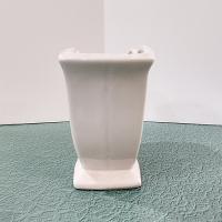 Vintage McCoy Brown Rose Ceramic Heart Double Arch Vase, 1950's Mccoy Pottery