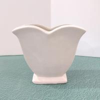 Vintage McCoy Brown Rose Ceramic Heart Double Arch Vase, 1950's Mccoy Pottery