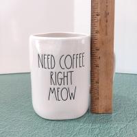 Vintage I Need Coffee Meow Rae Dunn Ceramic Mug, Large Oversized Mug, Mother's Day Cat Lover Gift