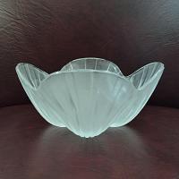 Vintage Mikasa Shell Frosted Glass Salad Fruit Dessert Bowl, Clam Scallop Shell Candy Nut Dish, Beach Decor