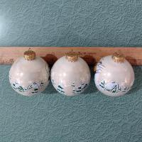 Vintage Mickey Unlimited Disney Christmas Ornaments, Mickey Mouse and Pluto Sledding Glass Christmas Tree Balls Ornaments, Set of 3