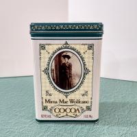 Vintage Mima Mae Wolfgang Cocoa Tin Box, Retro Metal Storage Container