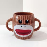 Sock Monkey Double Handled Ceramic Mug
