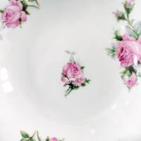 Vintage Canonsburg Moss Rose Dessert Fruit Bowls, Set of 5, MCM Pink Floral Trinket Jewelry Soap Dishes