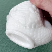 Vintage Imperial Milk Glass Swan Figurative Bowls, Swan Trinket Candy Dishes, Set of 2