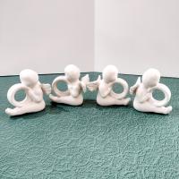Vintage Angel Cherub Ceramic Napkin Rings, Set of Four