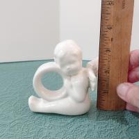 Vintage Angel Cherub Ceramic Napkin Rings, Set of Four