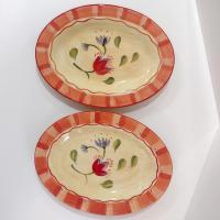 Vintage Pfaltzgraff Napoli Ceramic Steak Platter, Set of Two