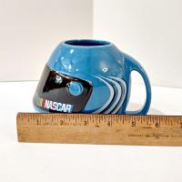 Vintage Blue Nascar Sherwood Racing Helmet Ceramic Mug, 2003 Race Car Helmet Coffee Tea Mug