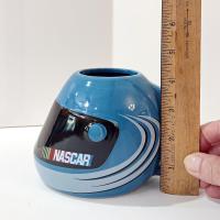 Vintage Blue Nascar Sherwood Racing Helmet Ceramic Mug, 2003 Race Car Helmet Coffee Tea Mug