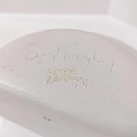 Vintage Native American Navajo Hand Painted Ceramic Wall Vase, Cheryl Maryboy Signed Pottery, Southwestern Style Half Hanging Pocket Vase