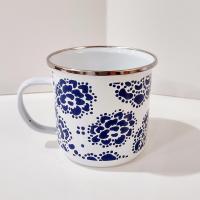 Vintage Blue and White Floral Enamel Mug, Old Navy Camping Mug