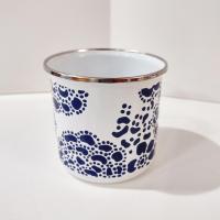 Vintage Blue and White Floral Enamel Mug, Old Navy Camping Mug
