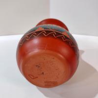 Vintage Navajo Red Clay Etched Hand Crafted Pottery Vase, Authentic Signed Native American Indian Ceramic Pot, New Mexico Art