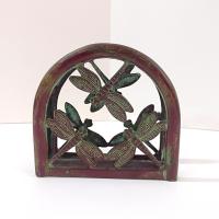 Vintage Dragonfly Metal Napkin Holder