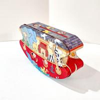 Vintage Wolfgang Candy Noah's Ark Rocking Tin Box Storage Container, Jungle Grahams Animal Motif Cookie Tin