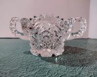 Vintage Antique Imperial Nucut Glass Sugar Bowl