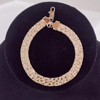 Vintage Gold Toned Reversable 7 1/2 Inch Flat Nugget Chain Bracelet