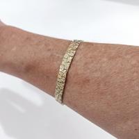 Vintage Gold Toned Reversable 7 1/2 Inch Flat Nugget Chain Bracelet