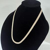 Vintage Gold Toned Reversable 24 Inch Flat Nugget Chain Necklace
