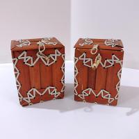 Vintage Numi Bamboo and Rattan Boxes, Set of 2, Decorative Trinket Boxes