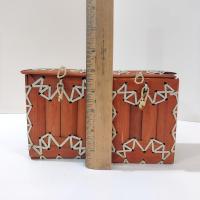 Vintage Numi Bamboo and Rattan Boxes, Set of 2, Decorative Trinket Boxes