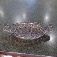 Antique Imperial Glass Nucut Relish Dish, Vintage EAPG Glass Tray