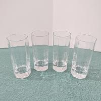Vintage Octime Clear 5 Ounce Juice Cordial Glasses, Set of 4, Octagonal Tall Shot Glasses