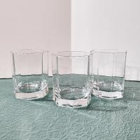 Vintage Cristal D'Arques Durand Octime Clear 12 ounce Double Old Fashioned Glasses, Set of Three Octagonal Clear Lowball Whiskey Glass