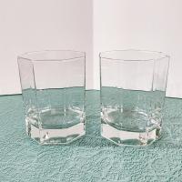 Vintage Cristal D'Arques Durand Octime Clear 12 ounce Double Old Fashioned Glasses, Set of Two, Octagonal Clear Lowball Whiskey Glass