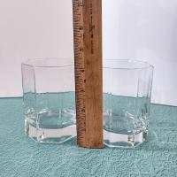 Vintage Cristal D'Arques Durand Octime Clear 12 ounce Double Old Fashioned Glasses, Set of Two, Octagonal Clear Lowball Whiskey Glass