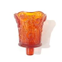 Vintage Home Interiors Orange Daisy Votive Cup Sconce Candle Holder, Homeco Glass Flower Pegged Votive Cup