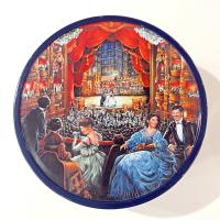 Vintage Jacobsens Bakery Denmark Night at the Opera Large Round Cookie Tin