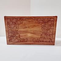 Vintage Carved Wooden Desk Organizer Caddy, Letter Note Holder, Made in India
