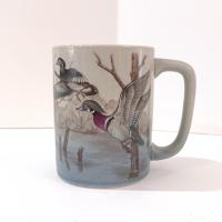 Vintage Otagiri Flying Ducks Ceramic Coffee Tea Mug, Duck Hunter Gift