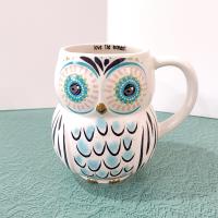 Vintage Owl Ceramic Coffee Tea Mug, Love the Moment Natural Life Owl Mug