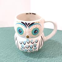 Vintage Owl Ceramic Coffee Tea Mug, Love the Moment Natural Life Owl Mug