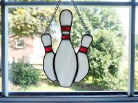 Bowling Pins Stained Glass Suncatcher