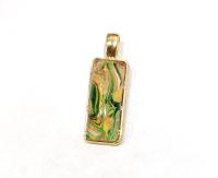 Painted Pendant, Gold and Green