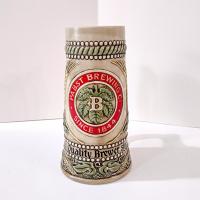 Vintage Pabst Brewing Company Since 1844 Ceramic Beer Mug, Ceramarte Brazil Collectible Beer Stein
