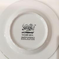 Vintage Nassau Palm Tree Ceramic Salad Appetizer Plates, Set of Four