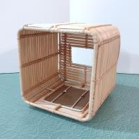 Vintage Bamboo Square Tissue Box Cover Holder with Palm Tree Design, Beth Yarbrough Beach Decor