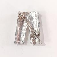 Vintage Silver and Blue Rhinestone Pants Pin